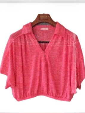 On a Whim Dolman short sleeve cropped top blouse  size S/M